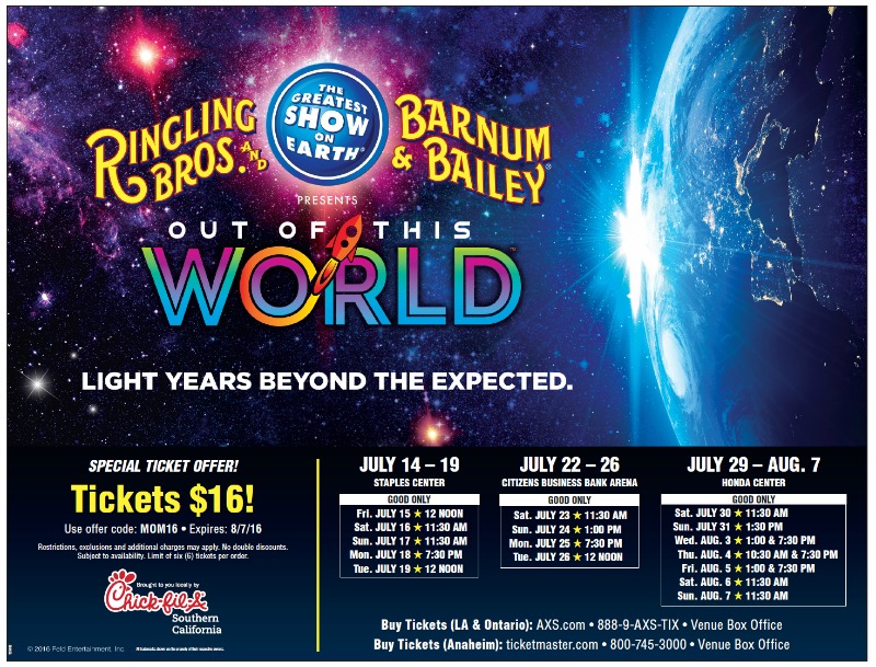 Ringling Bros MOM Blog Discount Flyer 2016 Out of this world