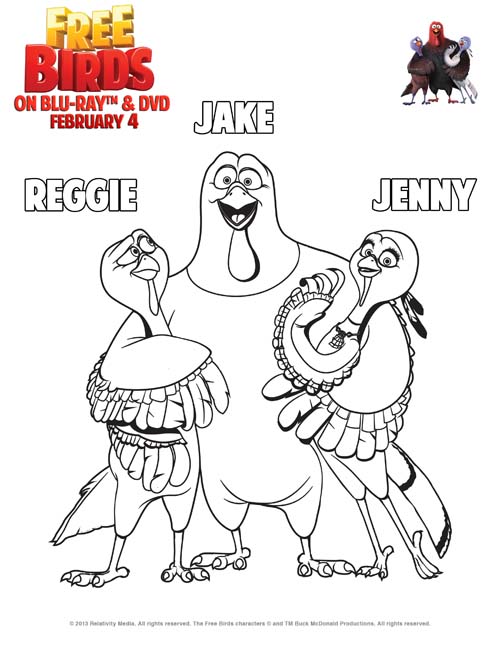 Free Bird Coloring Page - Group