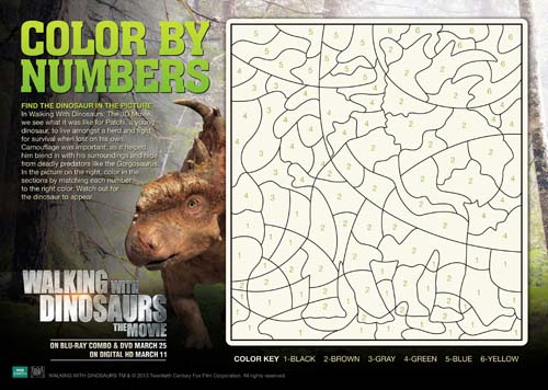 walkingwithdinosaurs colorbynumber