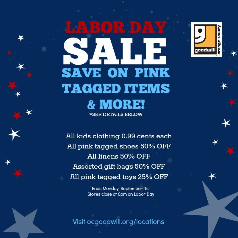 Good Will Labor Day Weekend Sale