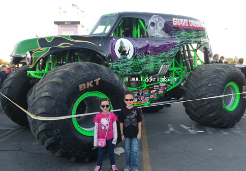 Monster jam, Grave Digger, Angels Stadium, Pit Party