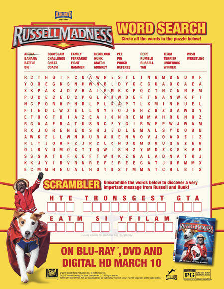 Russell Madness Free Printable Word Search