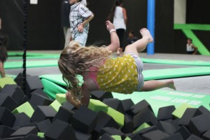 Leaping into Foam Pit at Get Air