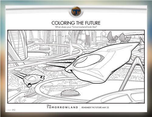 Walt Disney Pictures Tomorrowland Free Coloring Printable, Free Printable