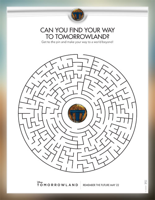 Walt Disney Pictures Tomorrowland Maze Printable, Free Printable