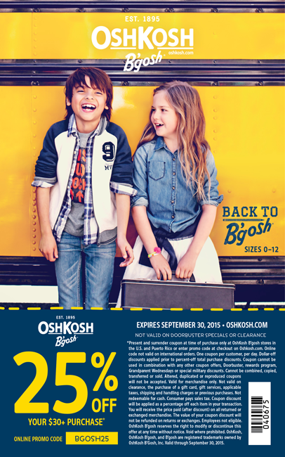 OshKosh BGosh Fall Coupon