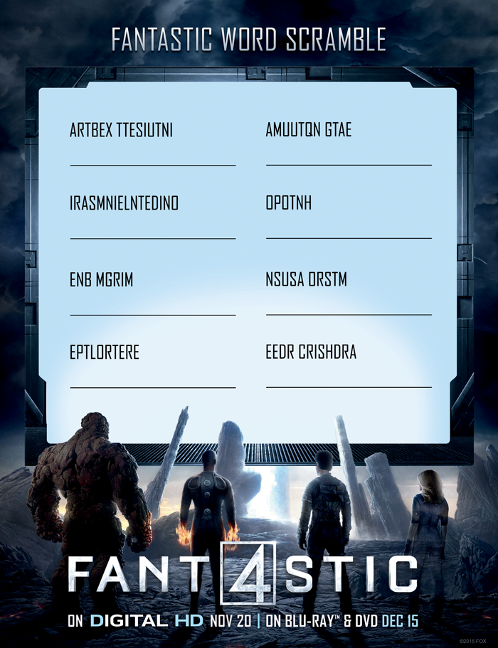 Fantastic-Four-Words-Scramble