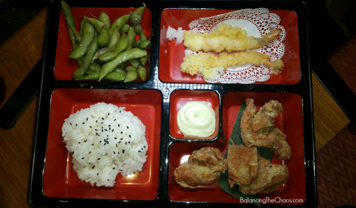 Sushi Roku Bento Box with Japanese Fried Chicken Bites