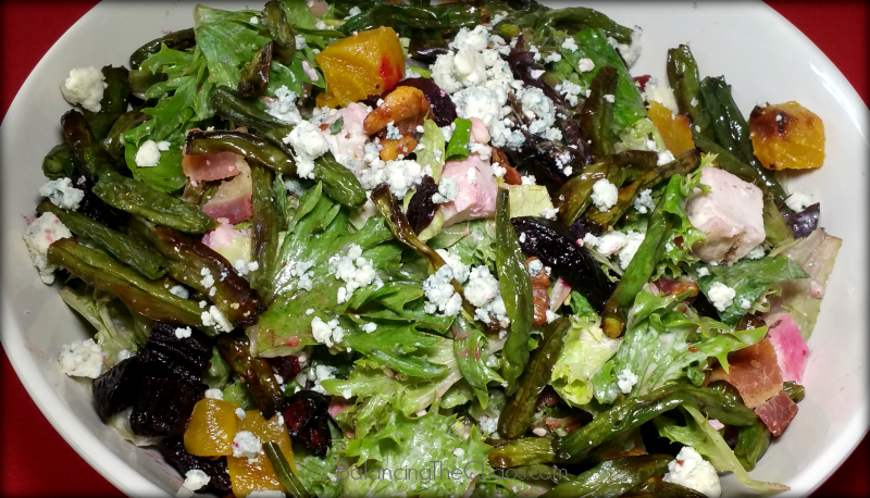 Boudin Bacon Blue and Beets Salad with Nuts