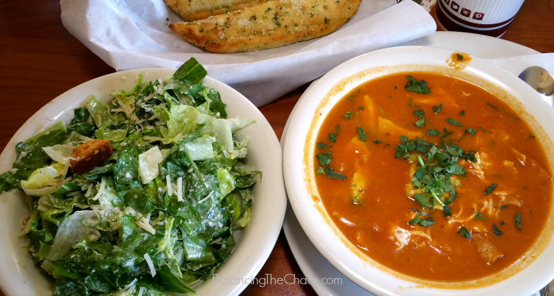 StoneFire Grill Chicken Tortilla Soup and Salad