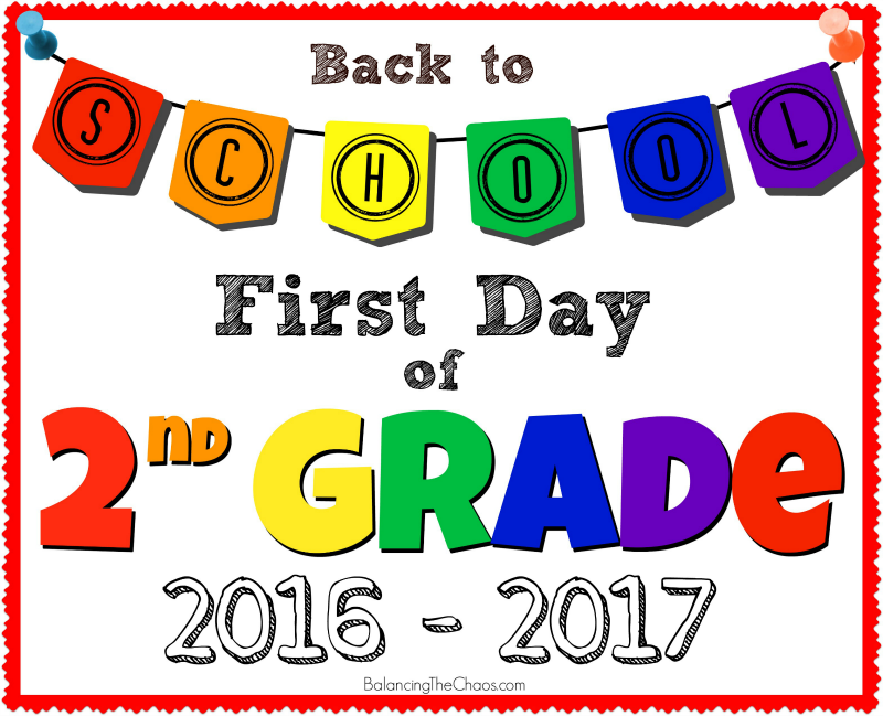 Back To School 2nd Grade Sign Free Printable