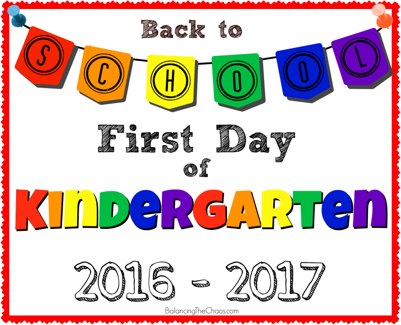 Back To School Kindergarten Sign