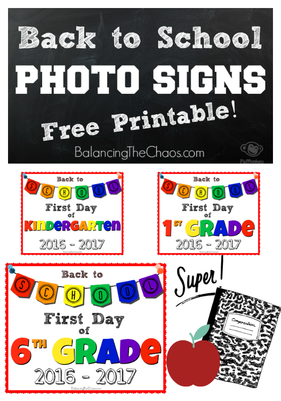 Pinterest Photo Signs Back To School Printable