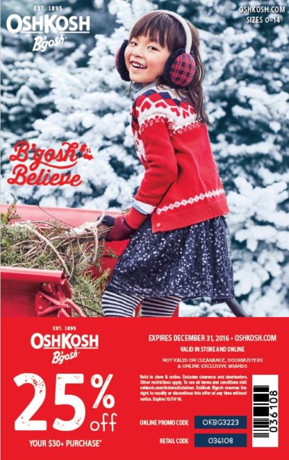 OshKosh Bgosh Holiday Coupon