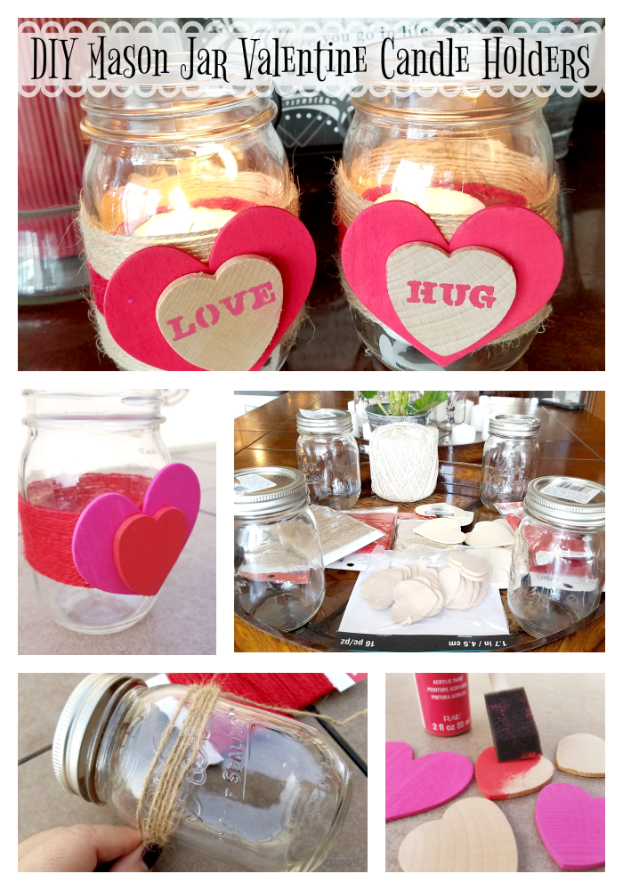 Mason Jar Valentine Candle Holders Pin