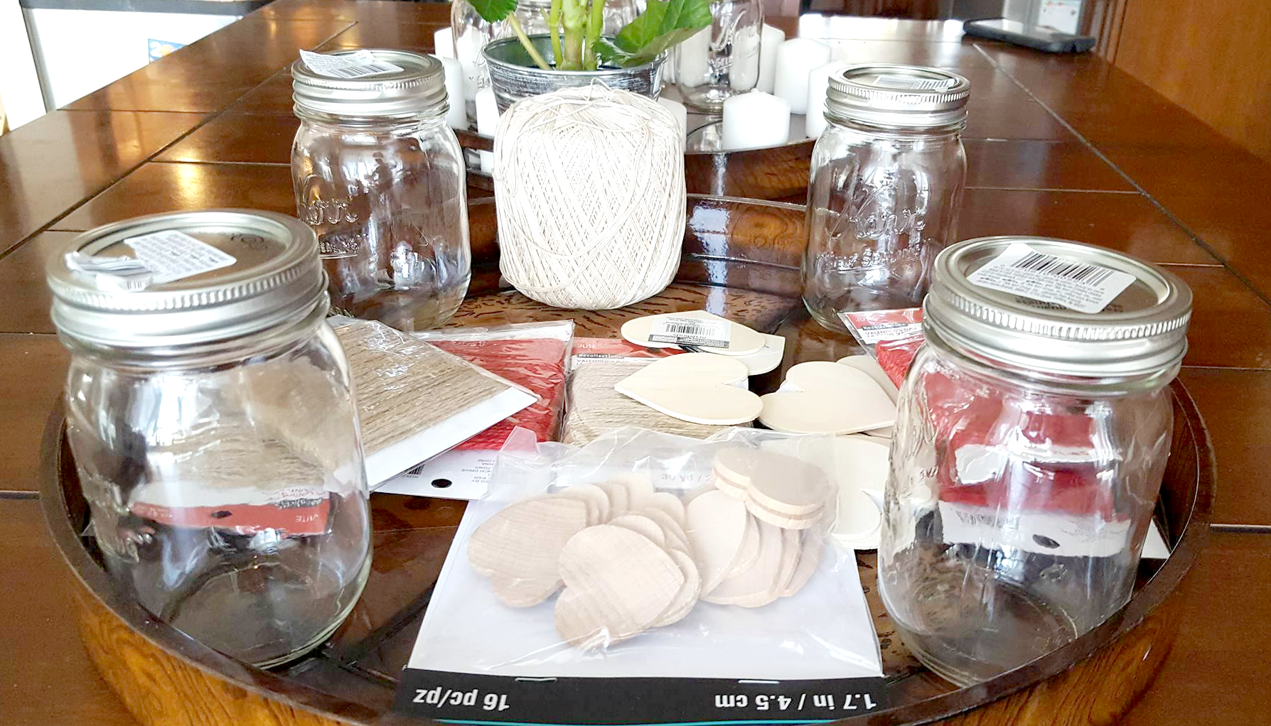 Valentines Mason Jar Candle Holder Supplies