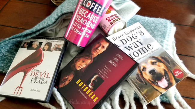 Wellness Basket movies books and scarf