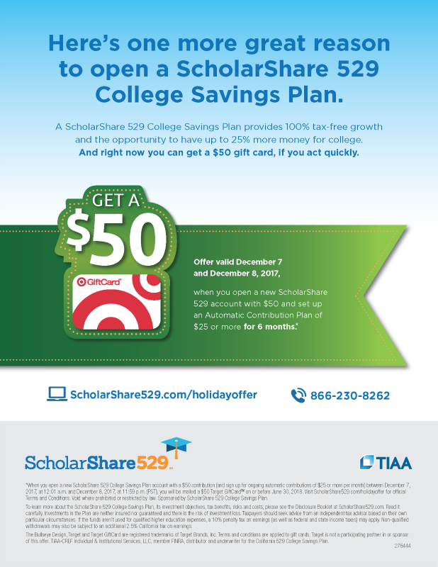 ScholarShare 529 Holiday Flyer