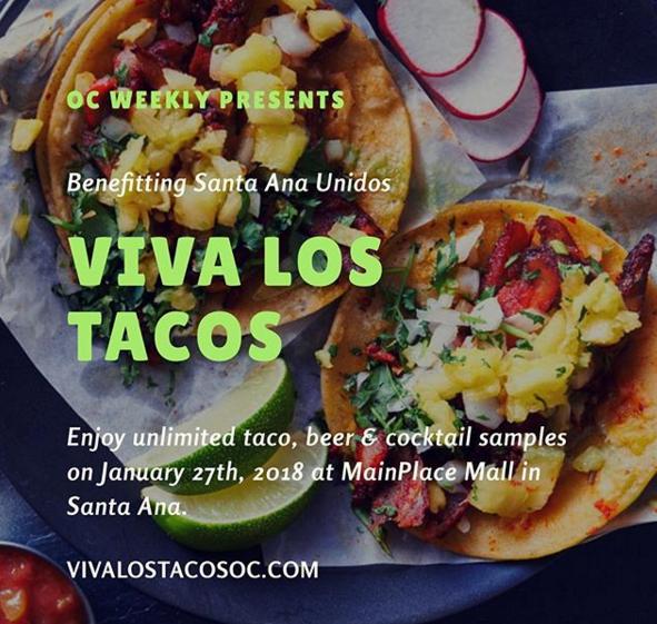 Viva Los Tacos Event at Main Place Mall Jan 27th