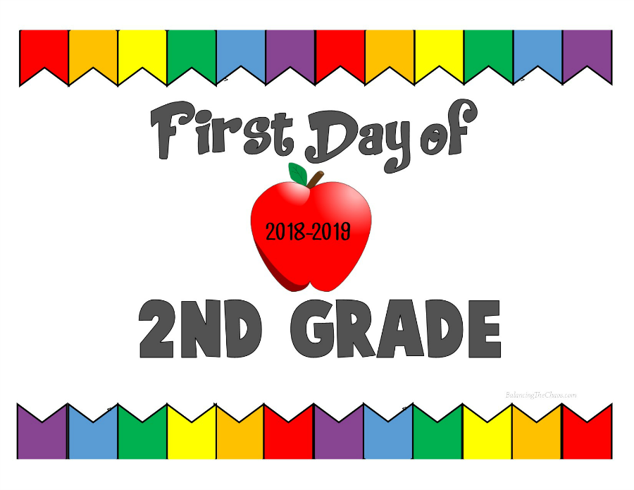 First Day Of Second Grade Free Printable