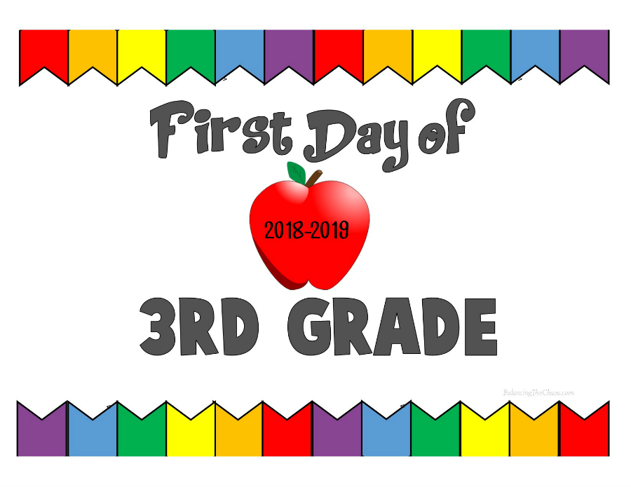 First Day of 3rd Grade 2018 2019
