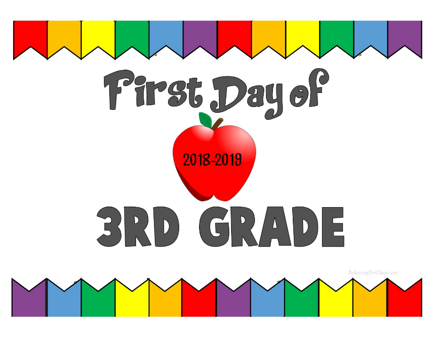 First Day Of 3rd Grade Sign