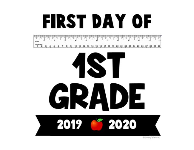 First Day of 1st Grade
Free Printable