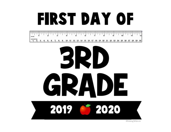 Back to school sign
first day of 3rd grade
Free printable