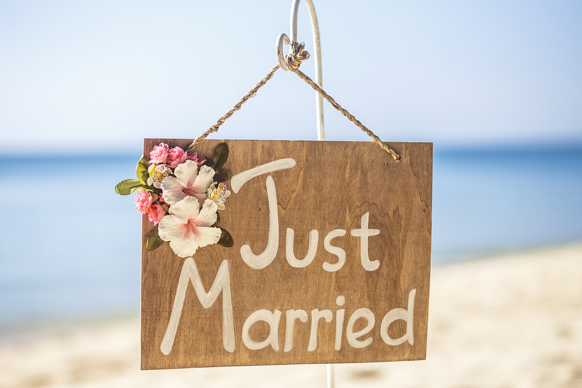 Just Married beaches honeymoon