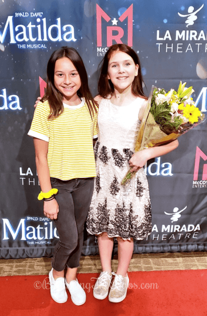 Melissa of Balancing The Chaos and Erin Tardibuono as Alice in Matilda the Musical at La Mirada Theater