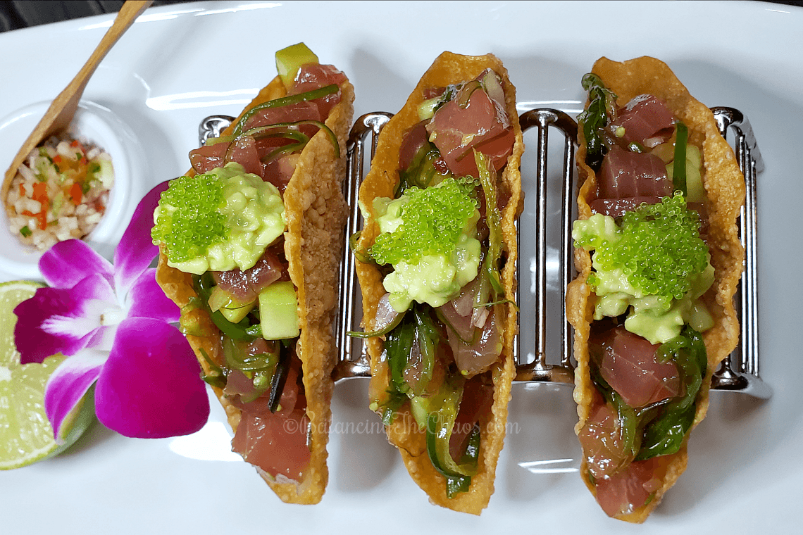 Poke Tacos from Umi Sushi & Oyster Bar at Pechanga Resort Casino