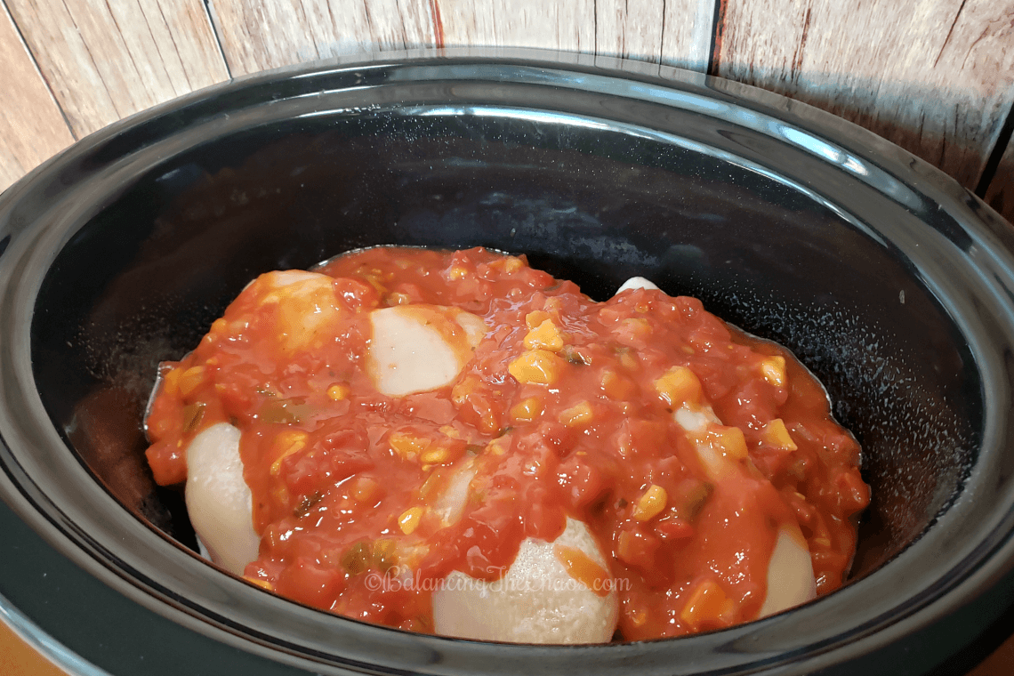 Crock Pot Mango Peach Salsa Chicken