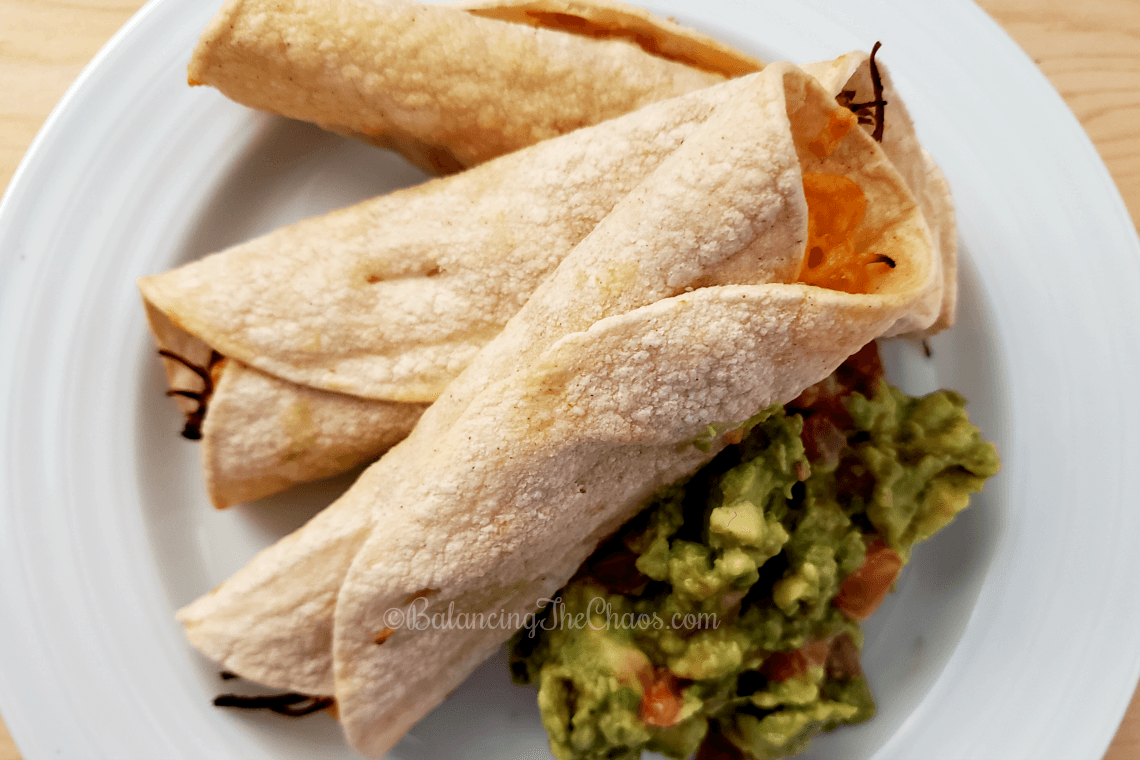 Home Made Air Fryer Mango Peach Chicken Taquitos