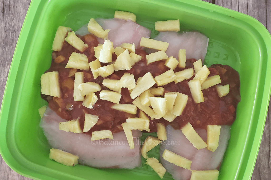Preparing Tilapia with Mango Peach Salsa
