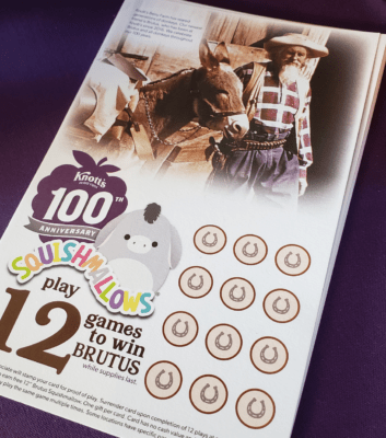 Game card to win Brutus at Knott's Berry Farm