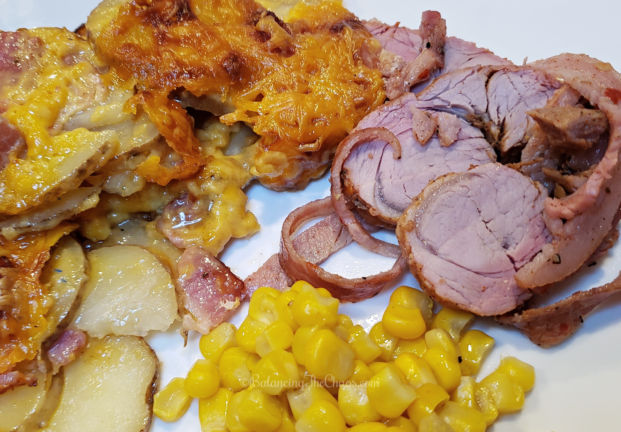 Smart & Final Family Meals Month
Scalloped Potatoes with Bacon, Pork Tenderloin and Corn