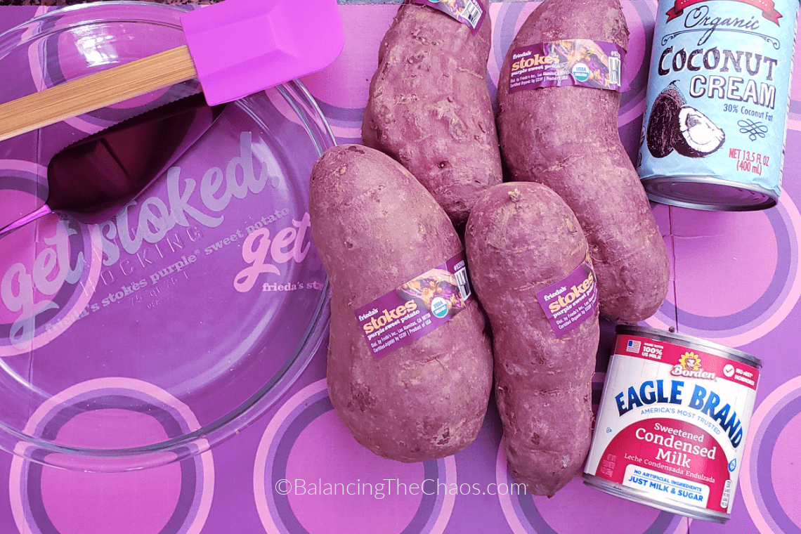 Ingredients for Purple Sweet Potato Pie with Frieda's