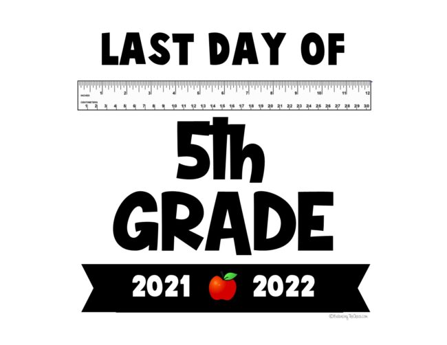 last day of 5th grade printable