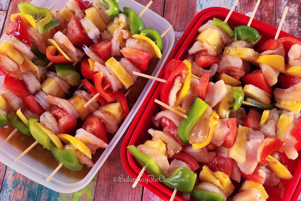 preparing easy honey sesame kabobs