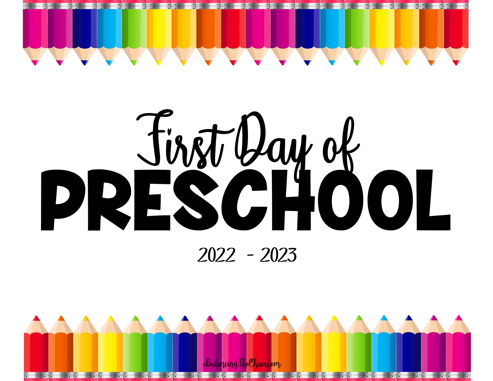 FREE PRINTABLE 20222023 Elementary School First Day Signs Balancing