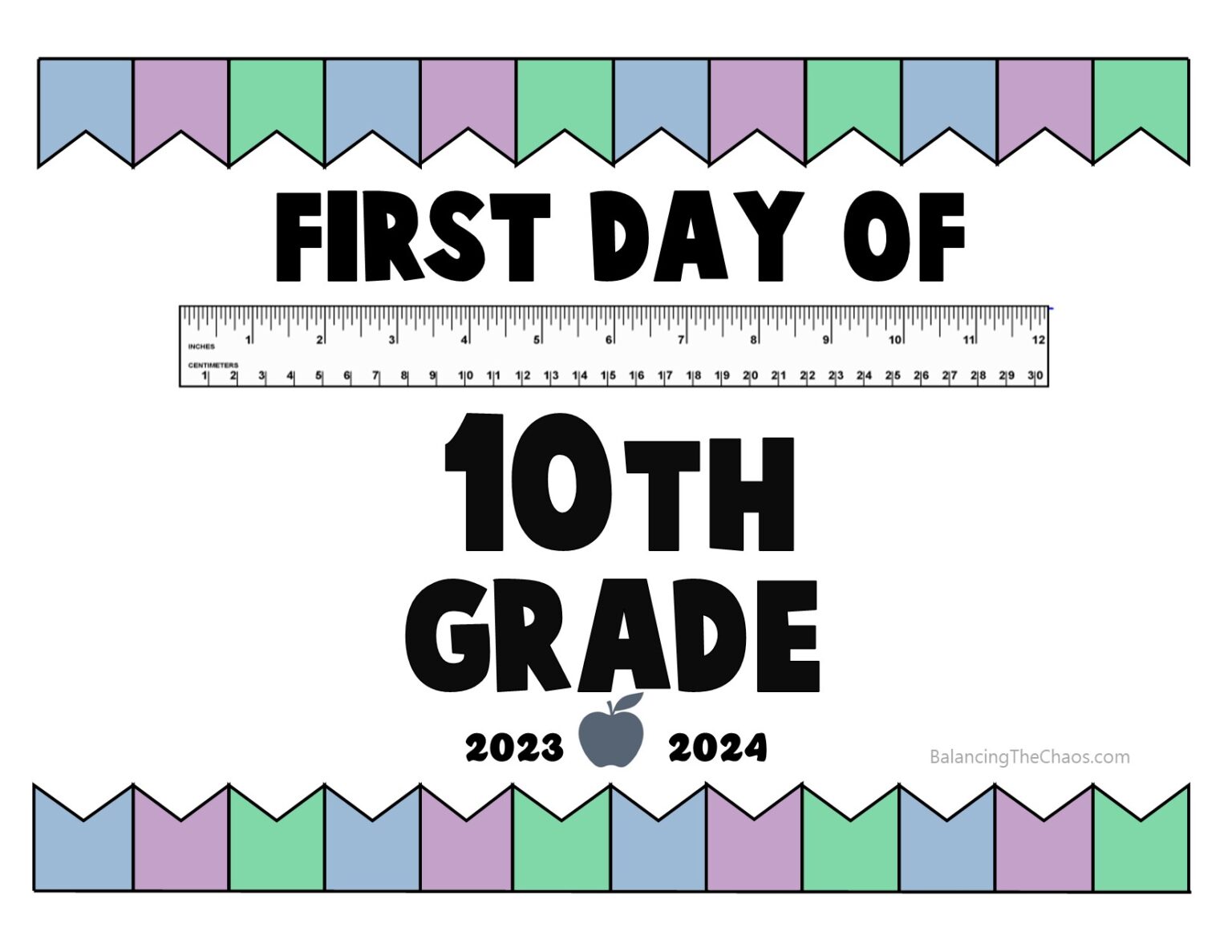 FREE PRINTABLE: 2023-2024 First Day of School Signs - Balancing The Chaos