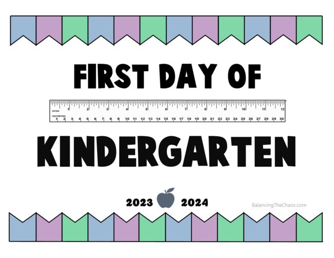 First Day of School Kindergarten