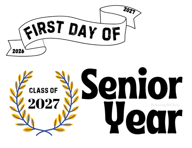 Last first day of high school 1st day of senior year free printable