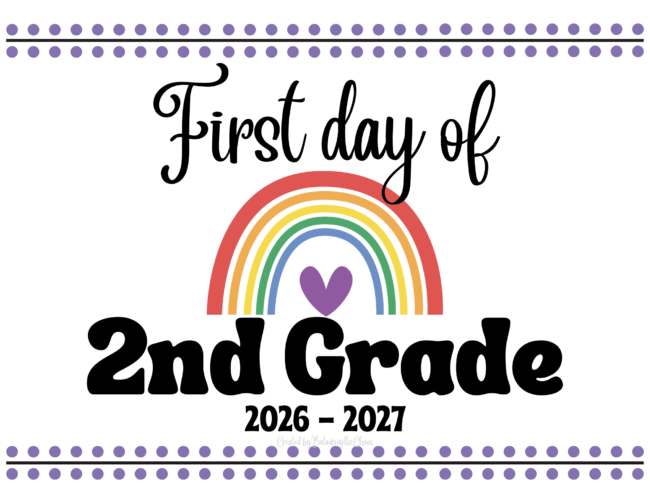 Back to School 1st Day of 2nd Grade