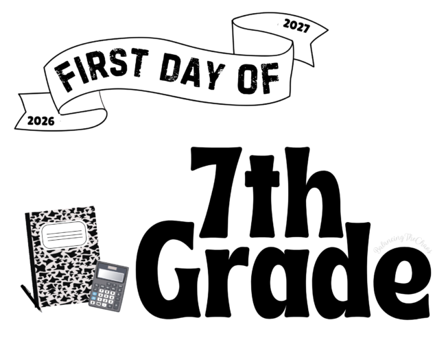 1st day of 7th grade 2026-2027 school year