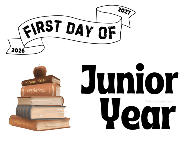 First day of Junior Year option 3 free printable