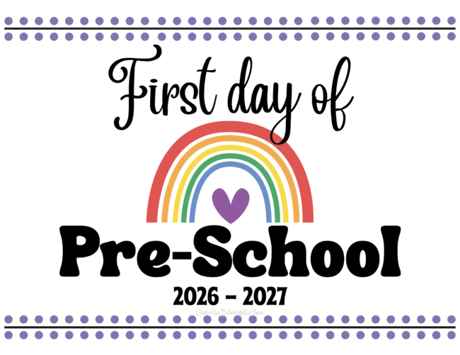 First Day of Preschool FREE PRINTABLE