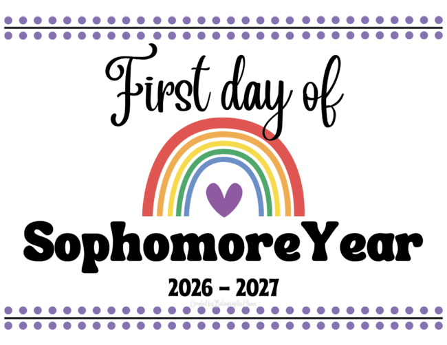 First Day of Sophomore Year 2026 - 2027 2nd option